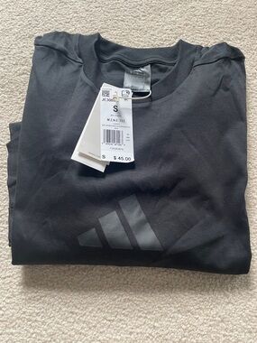 adidas Black Short Sleeve Tee with Subtle Logo